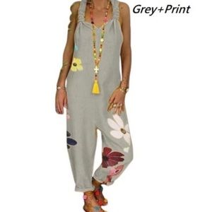 Leah Rosa Plus size Women's Bohemian 
Wide Leg Overall Jumpsuit 
Size:2X (18-20)